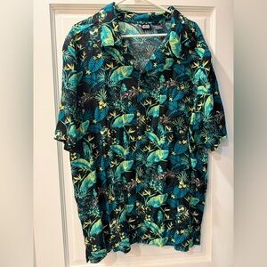 Star Wars Leaf Pattern Shirt - Black and Teal